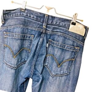 Vintage Levi's SILVER TAB Jeans Bootcut Med Wash Leather Patch Mens 34‎ 36x31